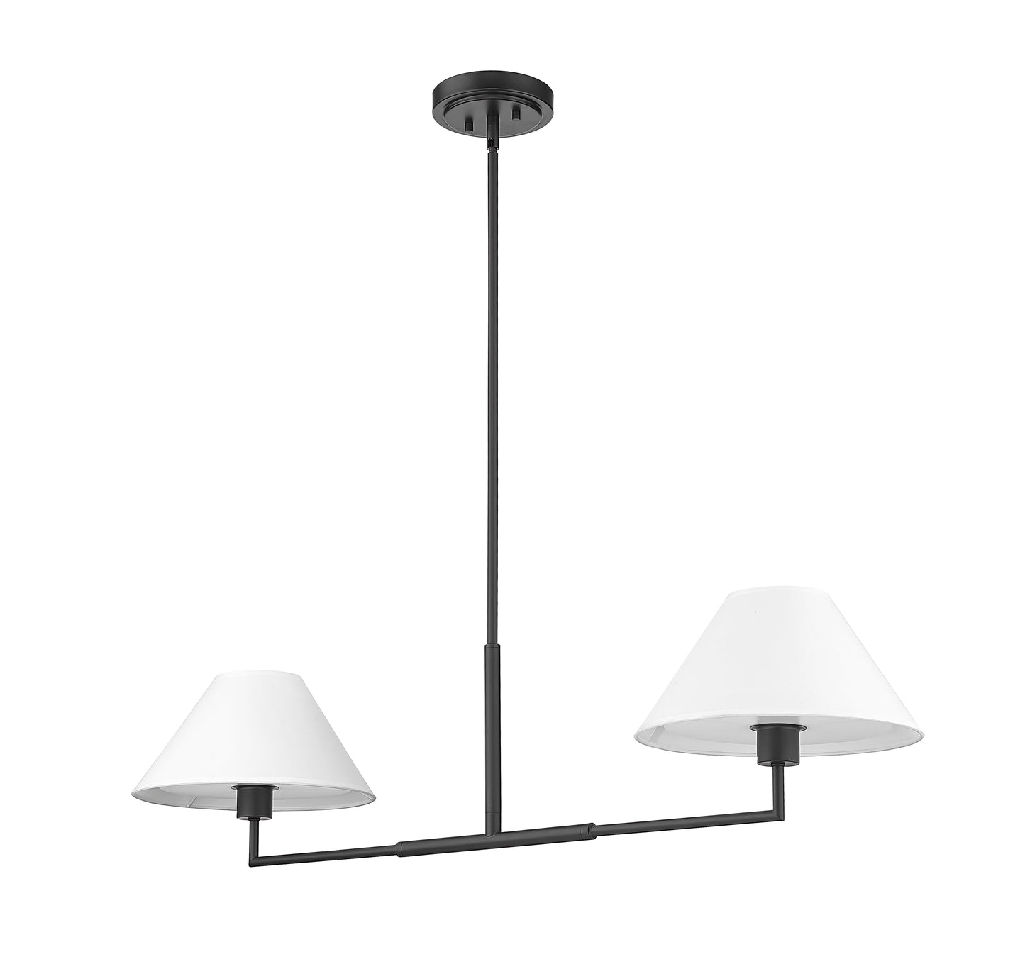 744-42L-MB - Leila 2 Light 12" Chandelier - Matte Black