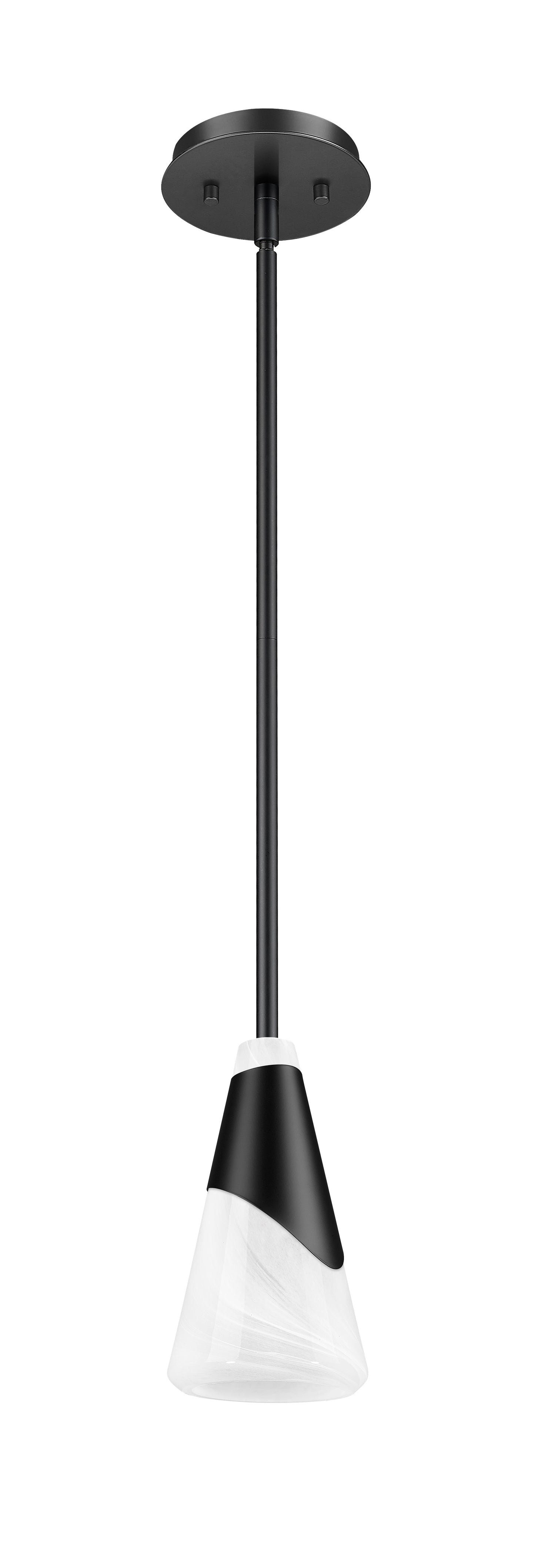 828P6-ROD-MB - Aimie 1 Light 6" Pendant - Matte Black