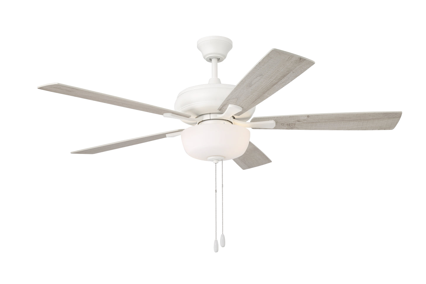 ECF211W5-WWOK - EOS 2 Light Frosted White Bowl 52" Ceiling Fan 52" 5 Blade Ceiling Fan with Light Kit