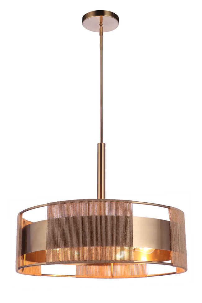 59096-SB - Kensey 6 Light 24" Wide Pendant - Satin Brass
