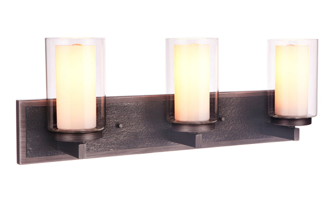 11624NIVNI3 - Texture 3 Light 24" Wide Vanity Light - Natural Iron / Vintage Iron