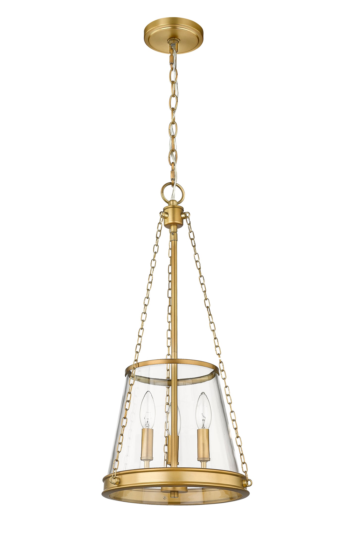 341P12-RB - Prescott 3 Light 12" Pendant - Rubbed Brass