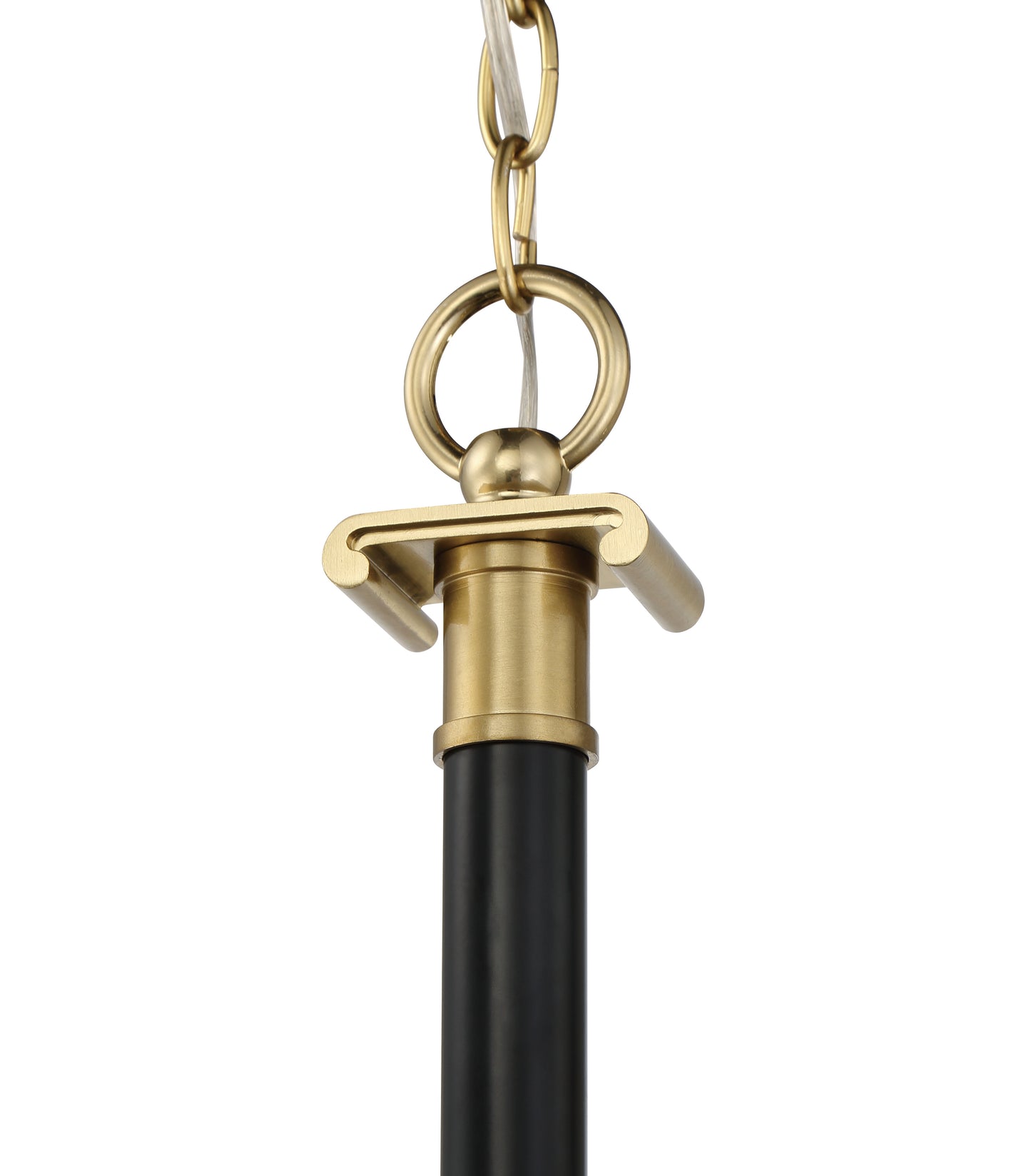 54824-FBSB - Stanza 4 Light 20" Wide Chandelier - Flat Black / Satin Brass