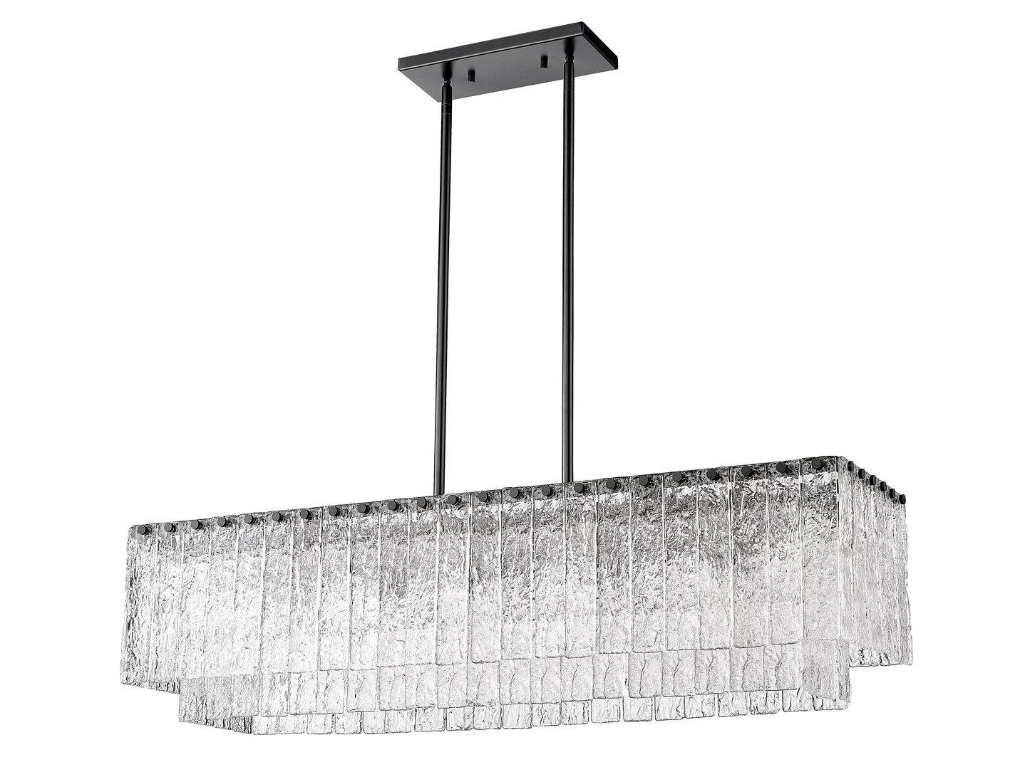1943-42L-MB - Glacier 5 Light Linear 43" Chandelier - Matte Black