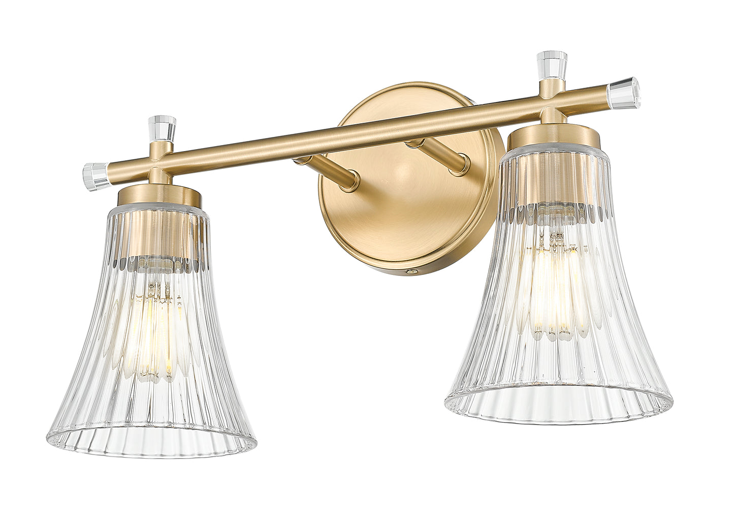 7519-2V-MGLD - Belle 2 Light 16" Vanity - Modern Gold