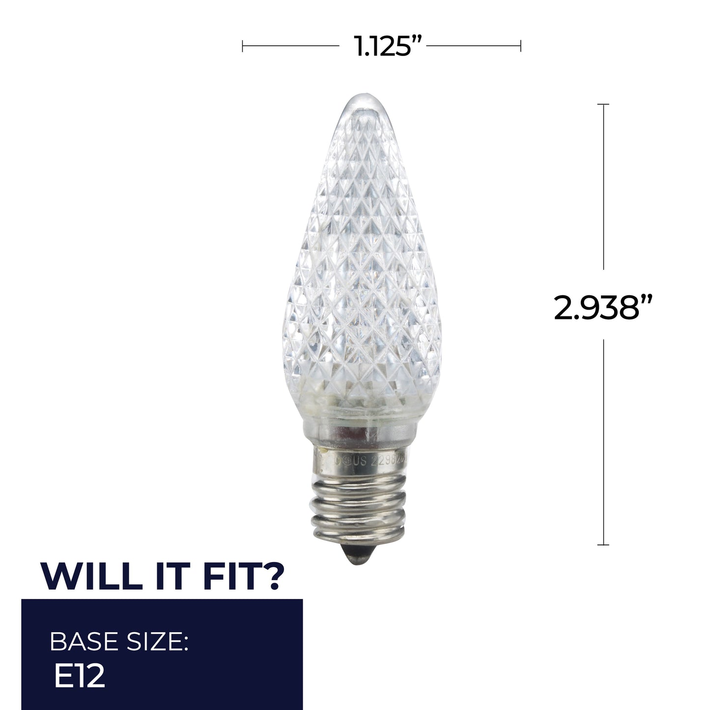 770191 - Clear C9 LED Intermediate Base Light Bulb - 0.6 Watt - 2700K - 25 Pack