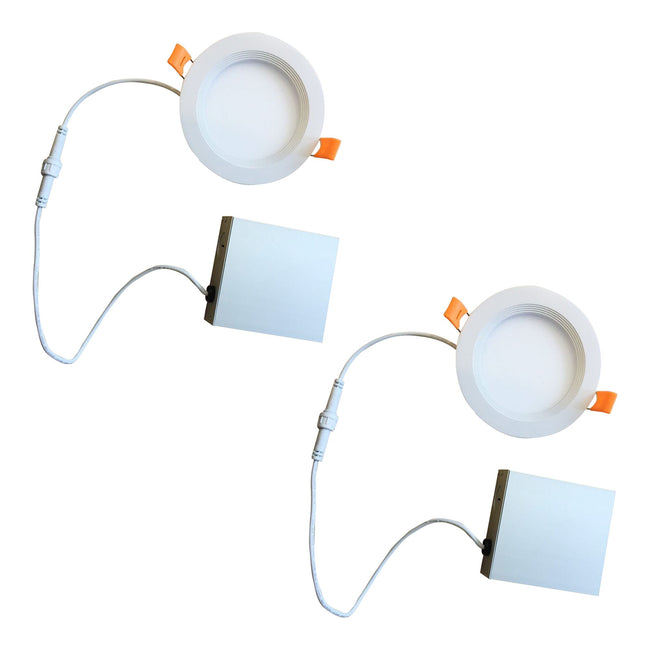 773232 - 7 Watt LED 3" RECESSED DOWNLIGHT W/ METAL JBOX & BAFFLE WHITE ROUND DIMMABLE 90CRI 4000K 120V-2PK - 2 Pack