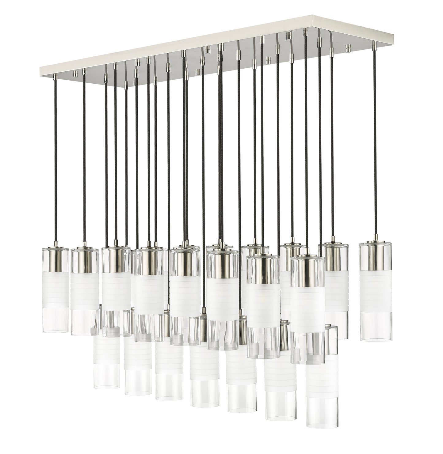 824P-23L-BN - Alton 23 Light Linear 54" Chandelier - Brushed Nickel