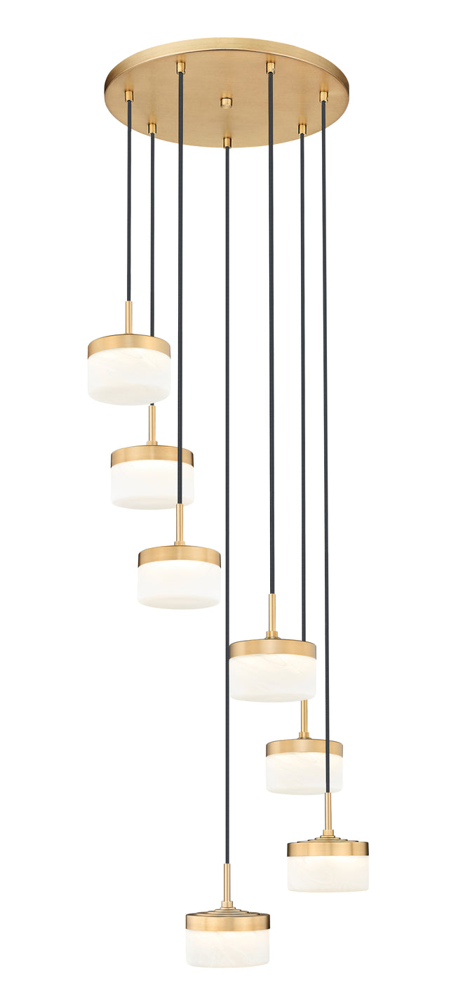 827P6-7R-MGLD-LED - Renaud 7 Light 21" Chandelier - Modern Gold