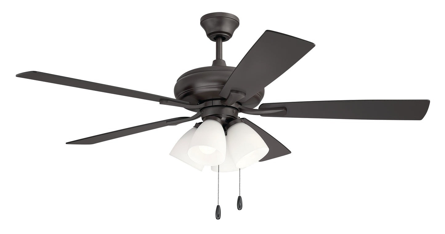 ECF114CBZ5-CBZWLN - Eos Frost 4 Light 52" 5 Blade Ceiling Fan with Light Kit - Classic Bronze