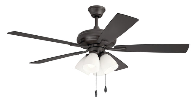 ECF114CBZ5-CBZWLN - Eos Frost 4 Light 52" 5 Blade Ceiling Fan with Light Kit - Classic Bronze