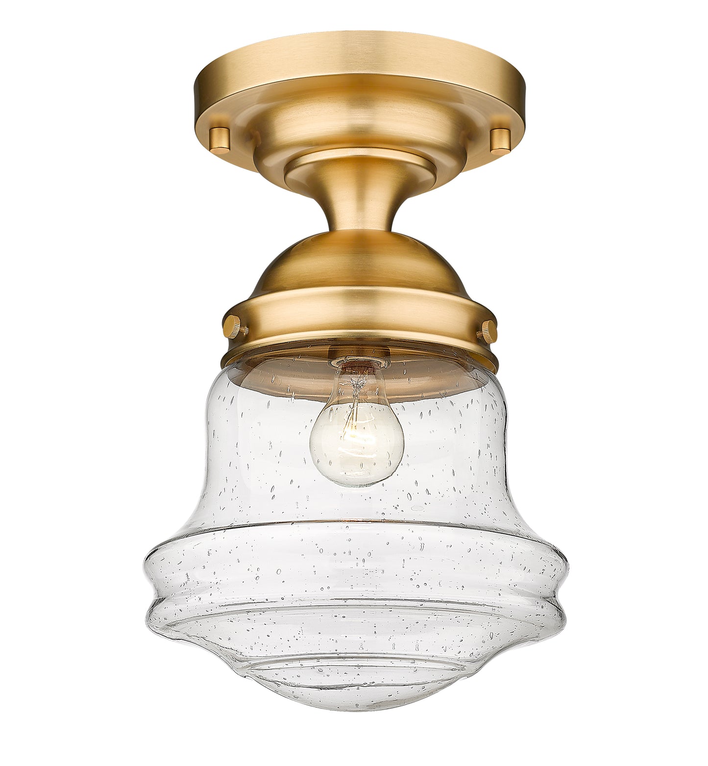 736F10-HBR - Vaughn 1 Light Flush 10" Mount - Heritage Brass