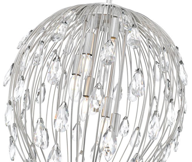 1957P18-BN - Gabriella 6 Light 18" Pendant - Brushed Nickel