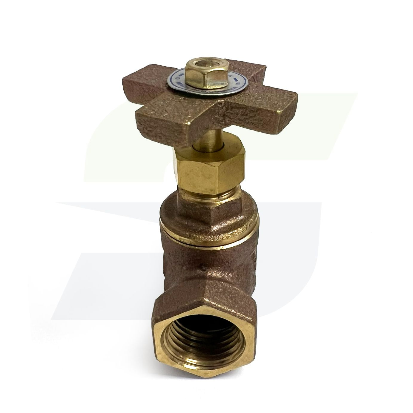 201X03 - 1/2" Brass Stop Valve with Cross Handle, IPS Connection