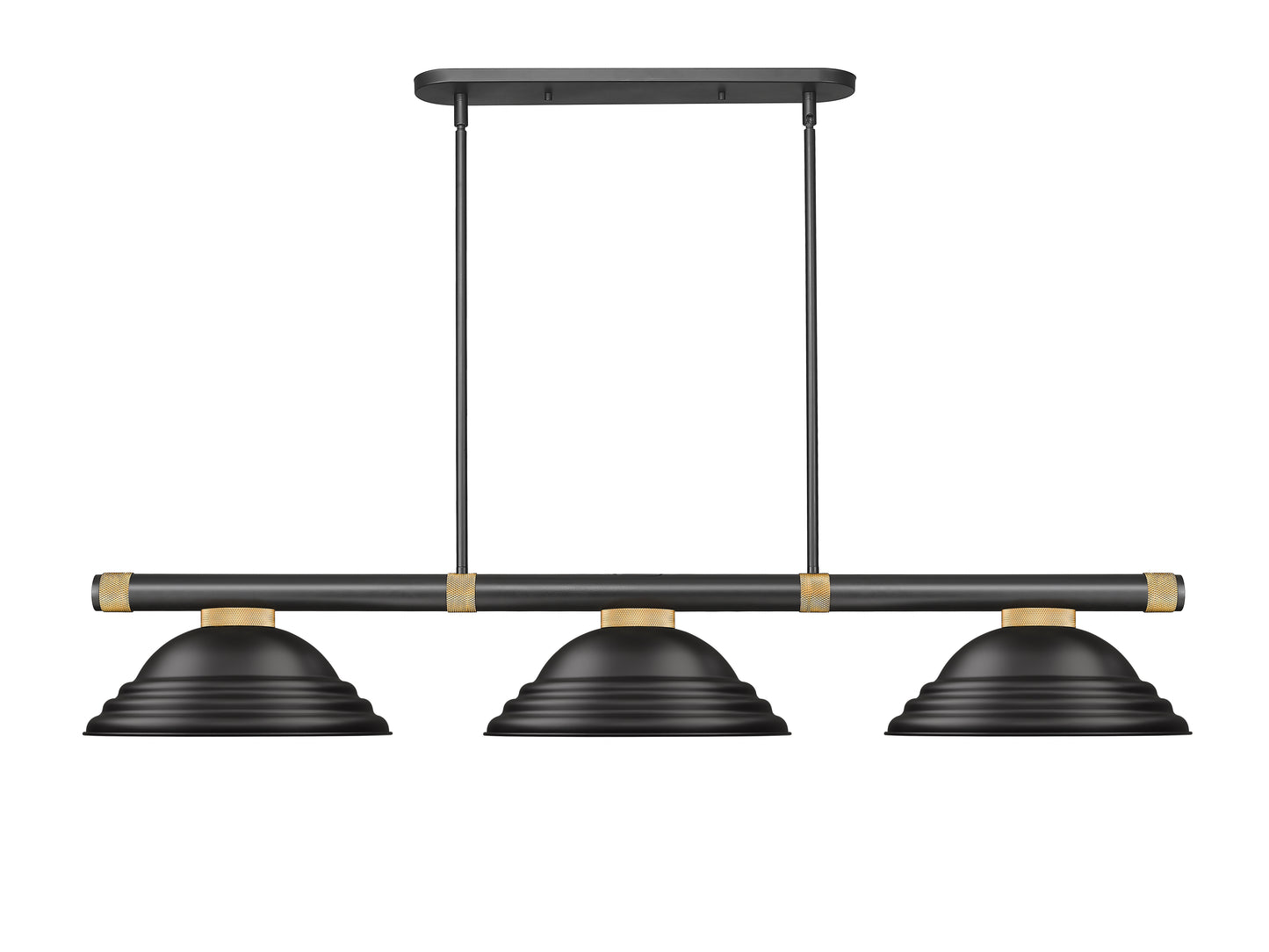 3050-3MB-RB-SMB - Vanguard 3 Light 59" Billiard - Matte Black / Rubbed Brass