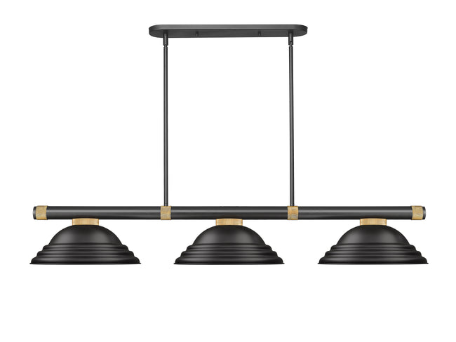 3050-3MB-RB-SMB - Vanguard 3 Light 59" Billiard - Matte Black / Rubbed Brass
