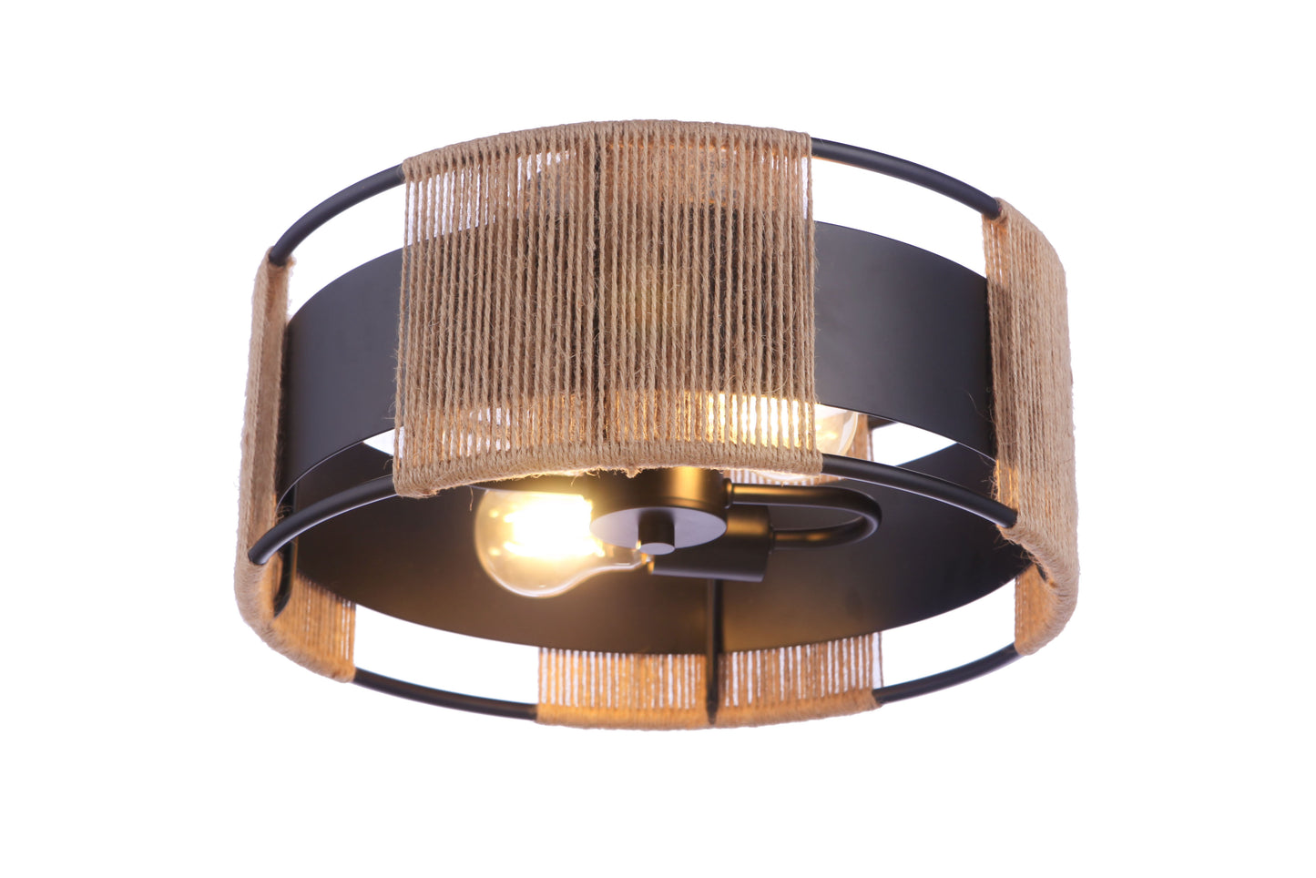 59052-FB - Kensey 2 Light 14.13" Wide Semi Flush Mount - Flat Black