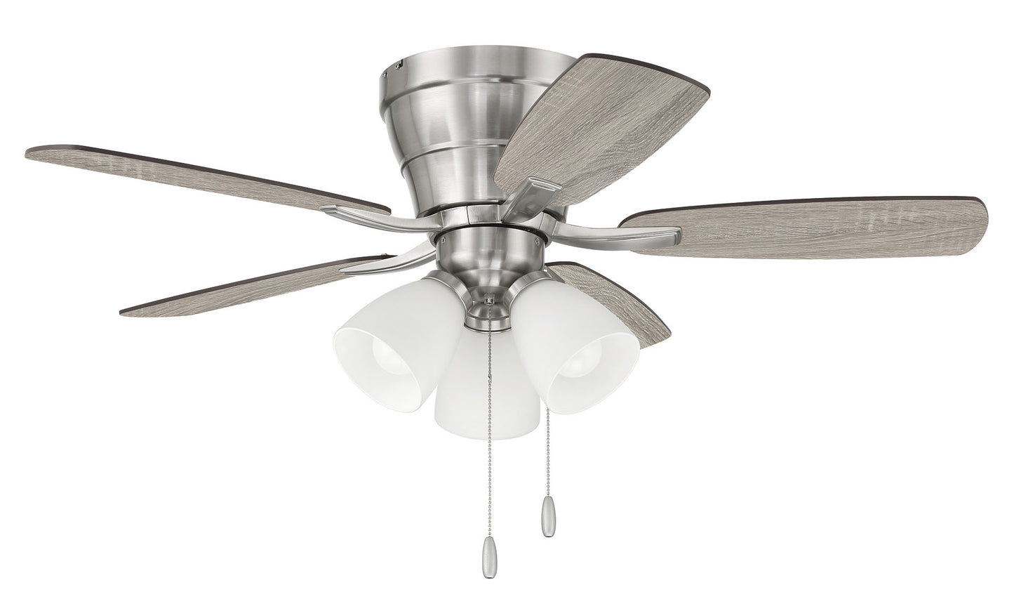 WHL42BNK5C3 - Wheeler 42 3-Light 42" 5 Blade Ceiling Fan with Light Kit - Brushed Nickel