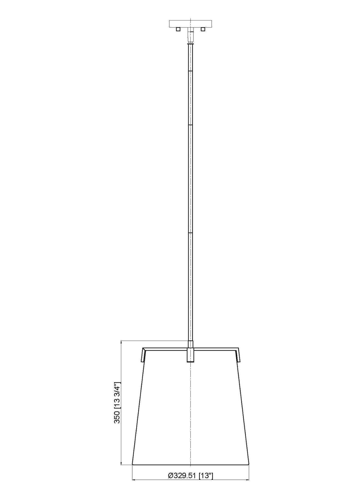 3501P13-MB - Weston 3 Light 13" Pendant - Matte Black