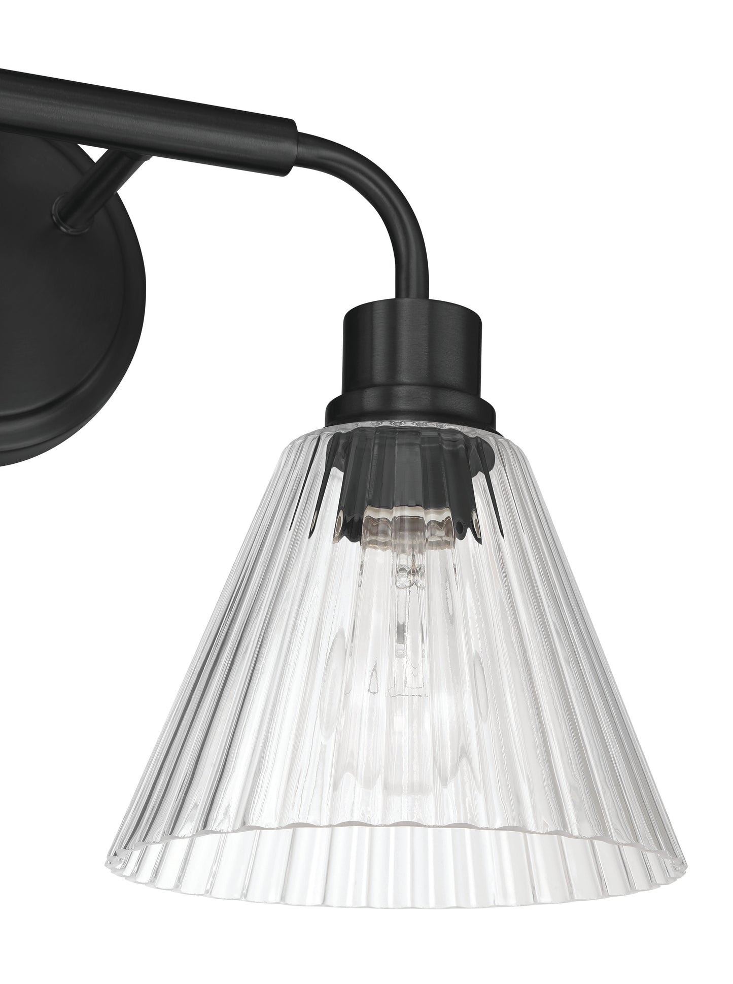61102-FB - Pleated 2 Light 17" Wide Vanity Light - Flat Black