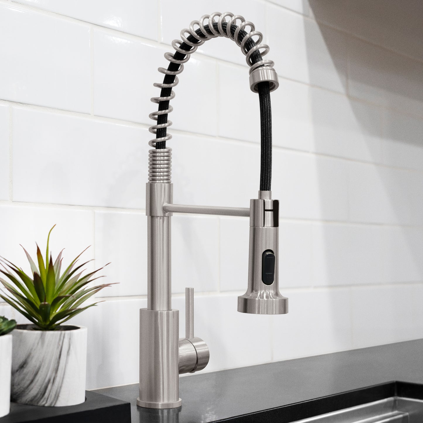 RBCN2-KF-BN - Rubicon Spring Style Pre-Rinse Kitchen Faucet - Brushed Nickel