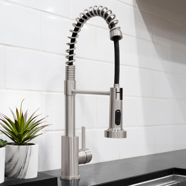 RBCN2-KF-BN - Rubicon Spring Style Pre-Rinse Kitchen Faucet - Brushed Nickel