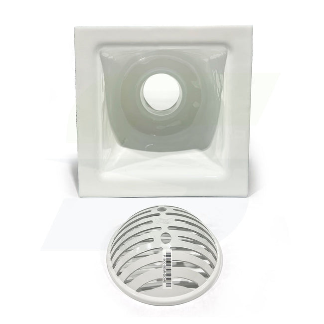 FD2376-NH4 - 12" x 12" Porcelain Enameled 8" Cast Iron Floor Sink - 4" No-Hub Connection