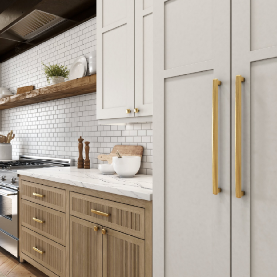 4357044 - Severin Fayerman 4" Centers Bar Pull - Satin Brass