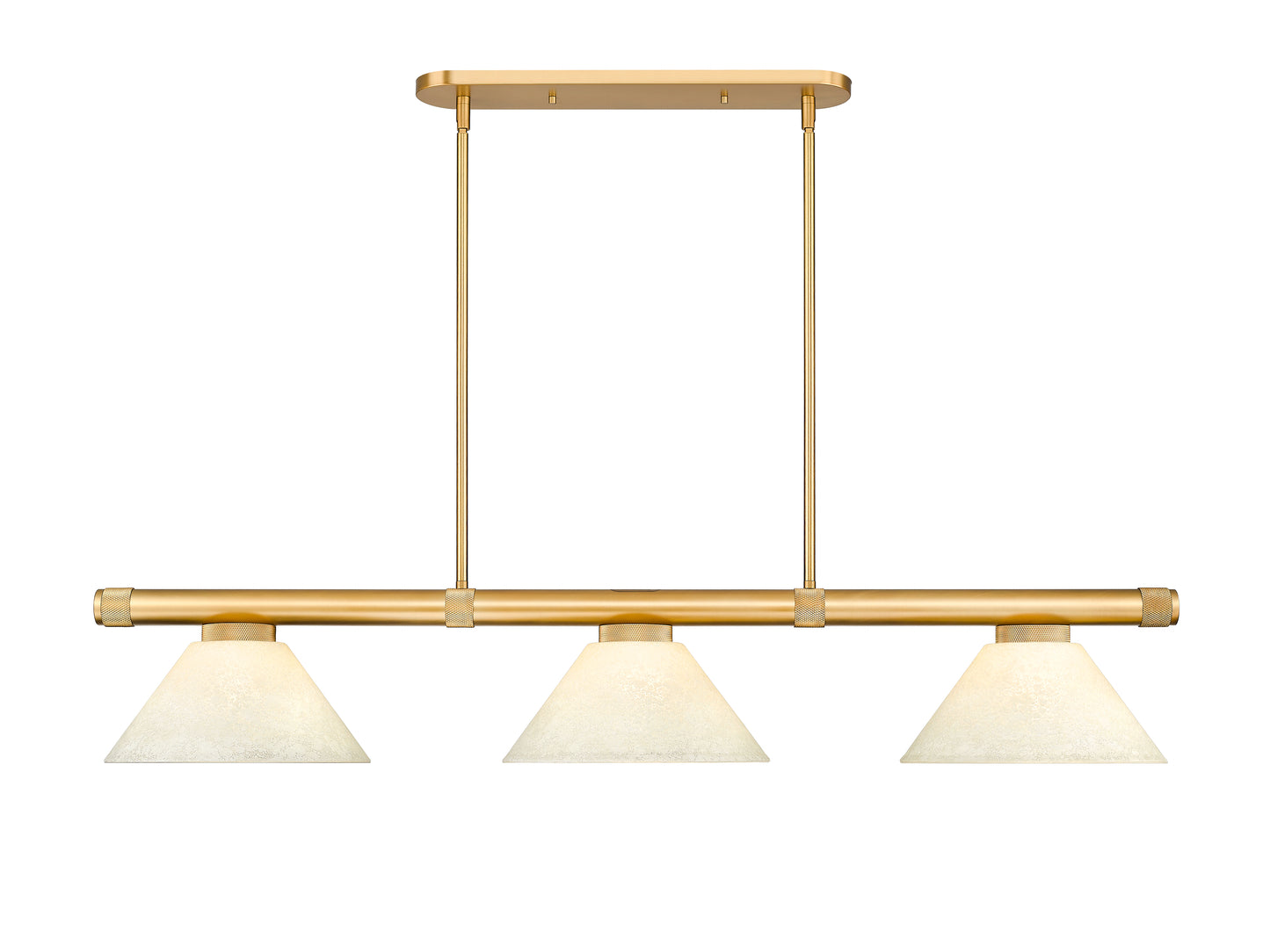 3050-3RB-AGM14 - Vanguard 3 Light 58" Billiard - Rubbed Brass