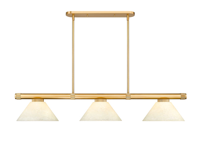 3050-3RB-AGM14 - Vanguard 3 Light 58" Billiard - Rubbed Brass