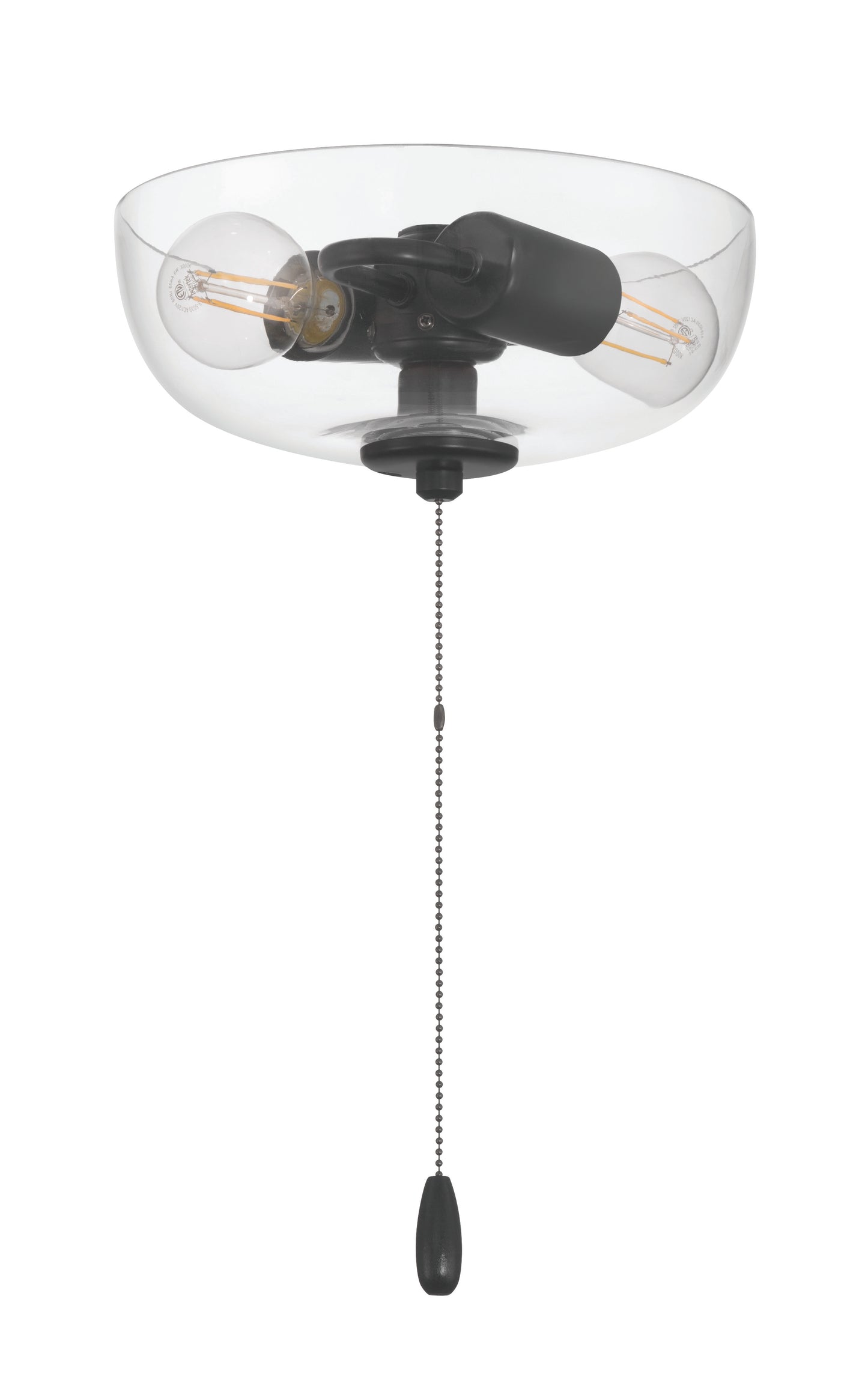 LK2601-2L-FB - 2 Light Bowl Light Kit in Flat Black (Clear Glass)