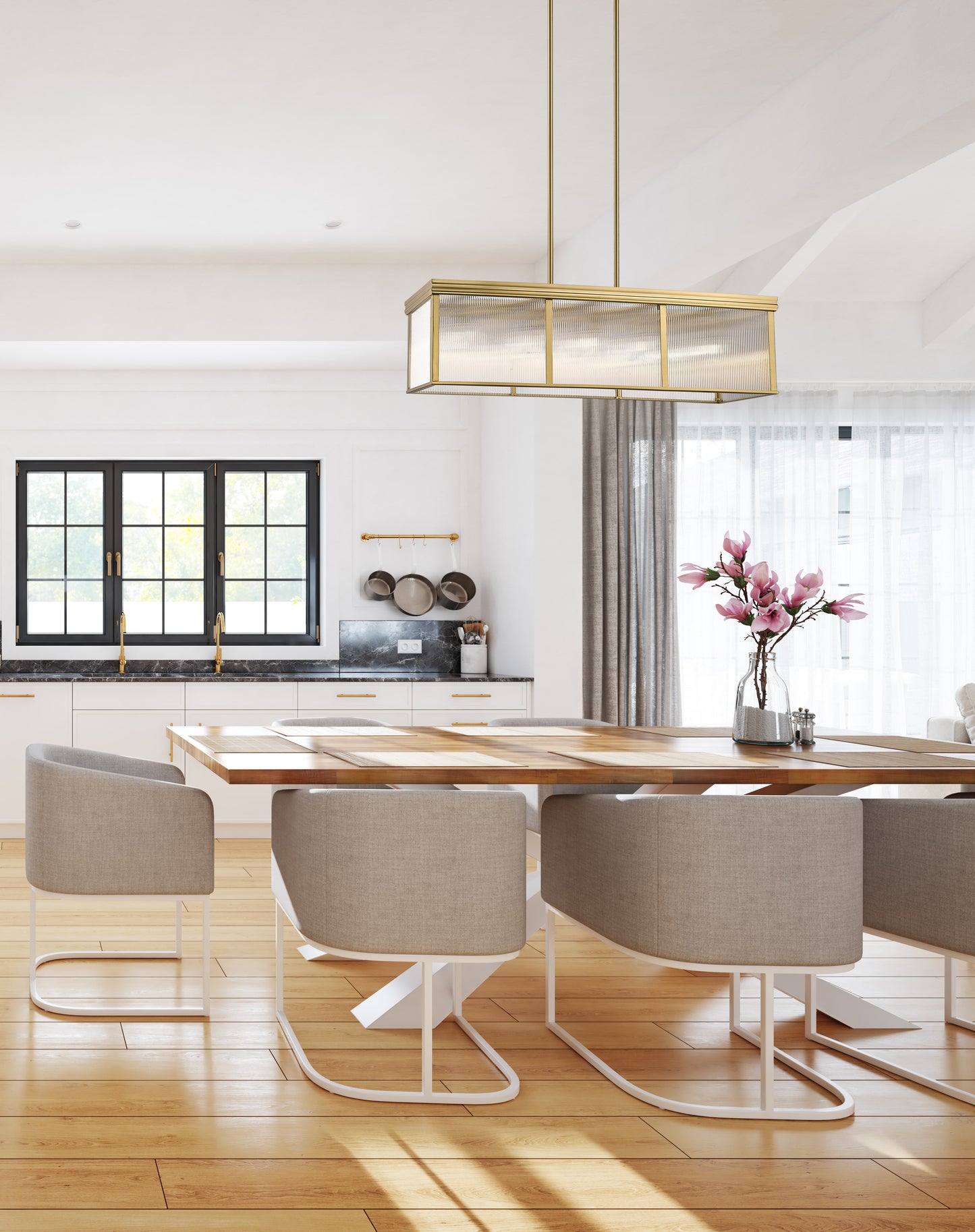 7504-42L-MGLD - Carnaby 10 Light 12" Pendant - Modern Gold