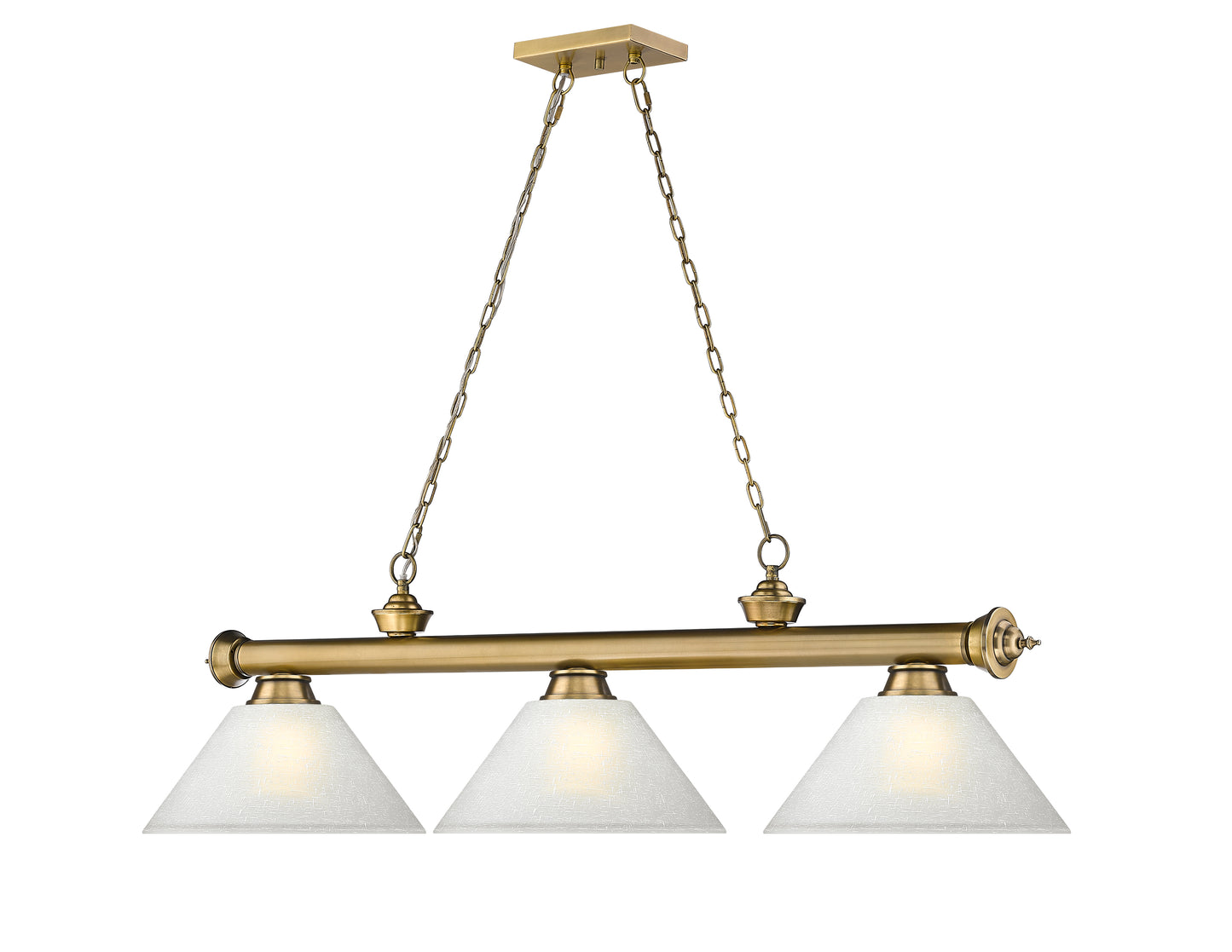2306-3RB-AWL14 - Cordon 3 Light 57" Billiard - Rubbed Brass
