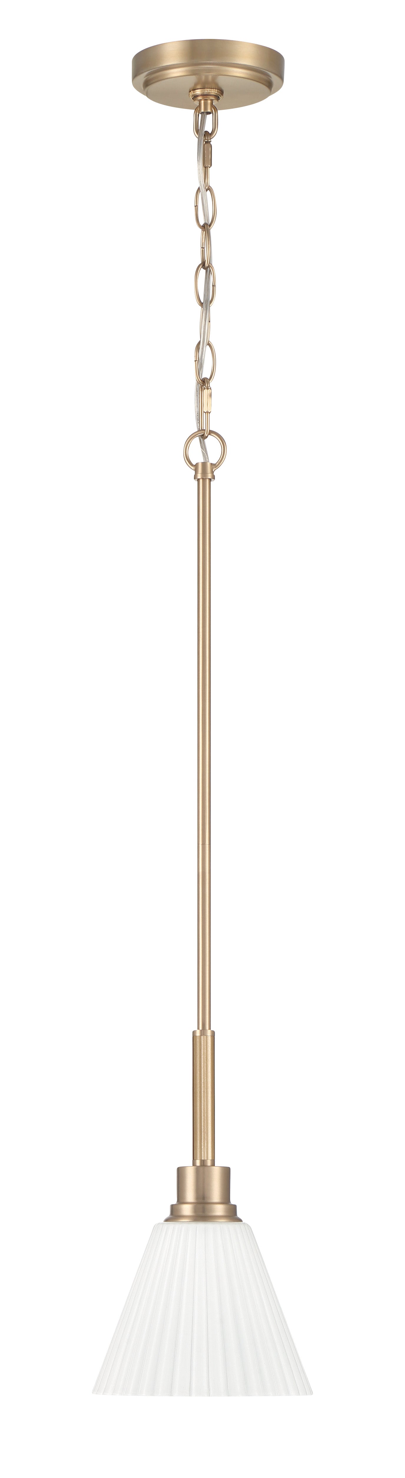 62391-CPZ - Pleated II 1 Light 7.13" Wide Mini Pendant - Premium Bronze