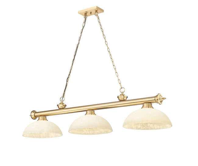 2306-3HBR-DGM14 - Cordon 3 Light 57" Billiard - Heritage Brass
