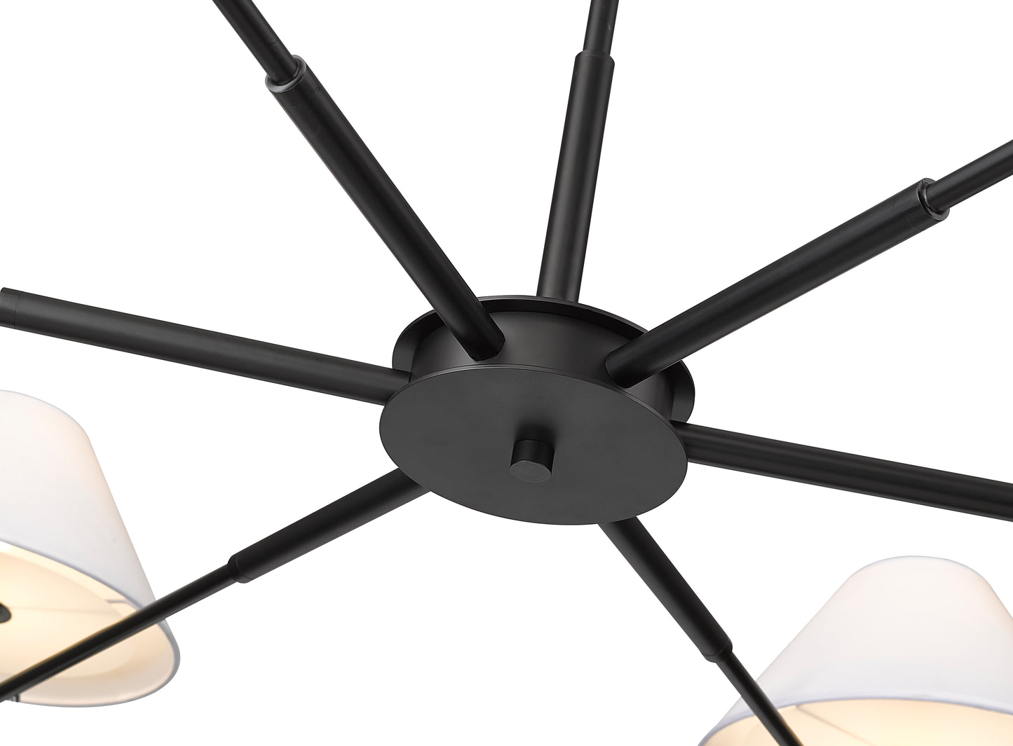 744-63R-MB - Leila 6 Light 63" Chandelier - Matte Black