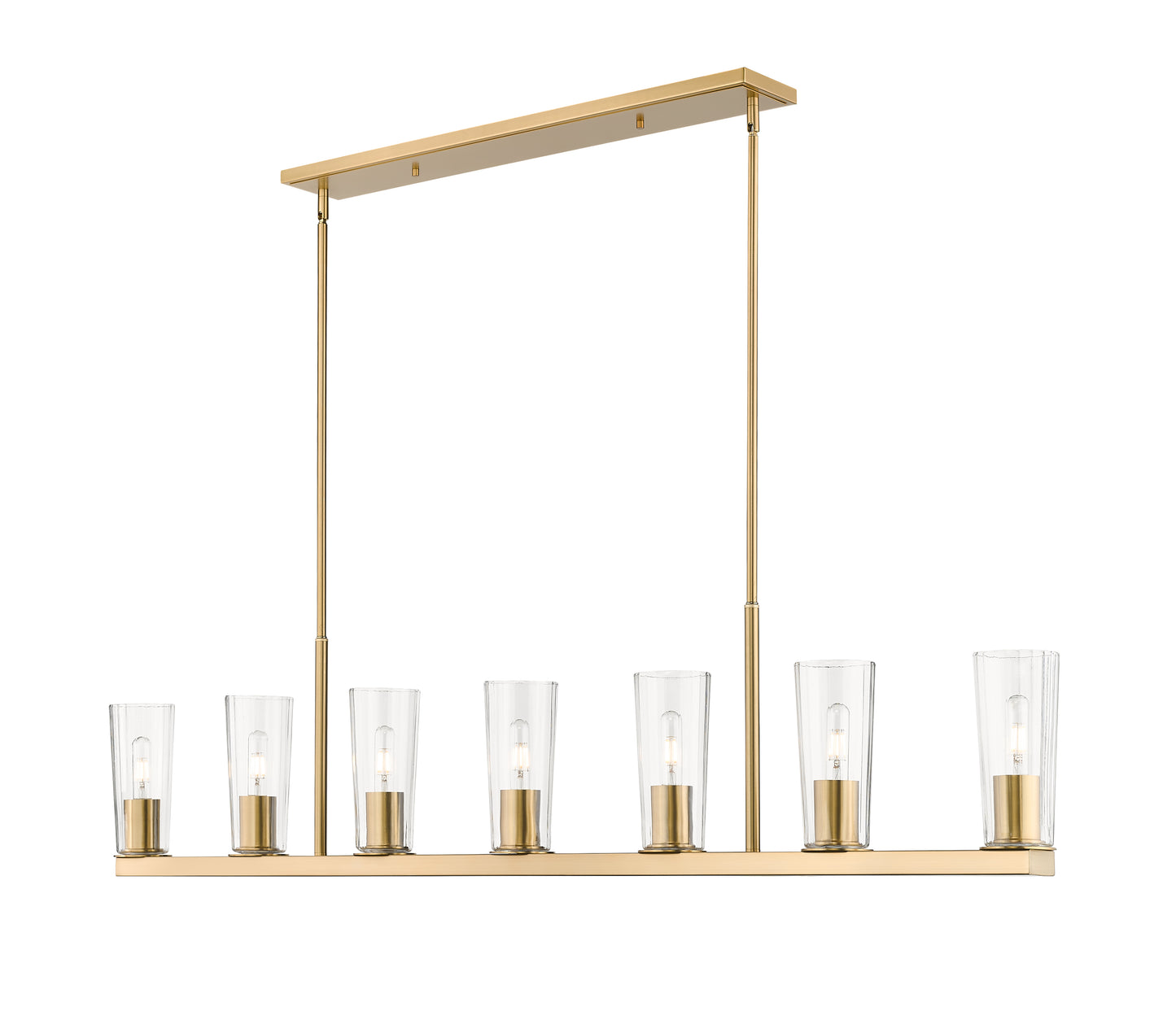 826-7L-MGLD - Titus 7 Light Linear 64" Chandelier - Modern Gold