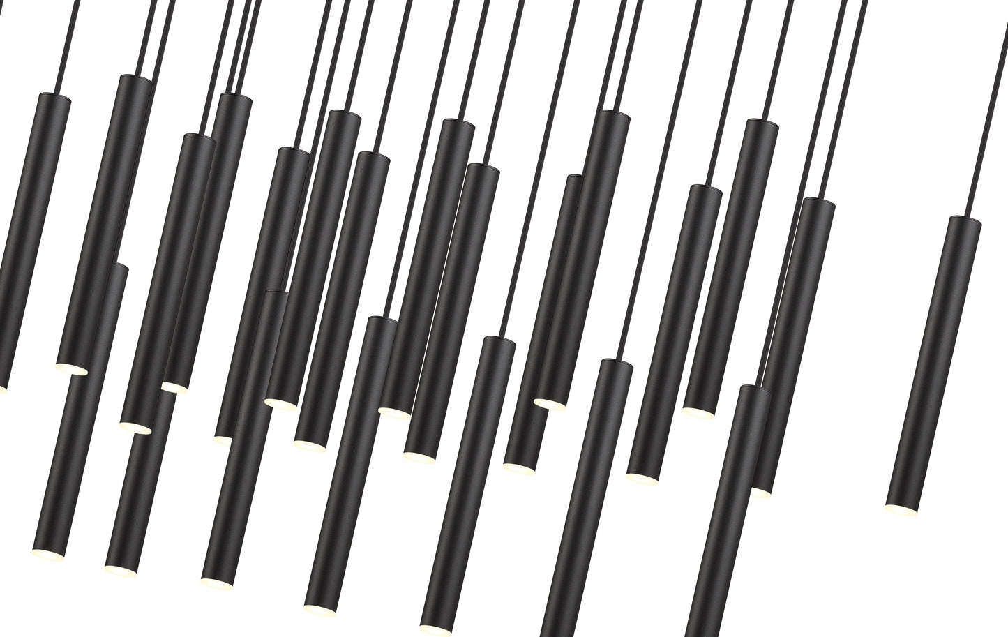 919MP12-23L-MB-LED - Forest 23 Light Linear 54" Chandelier - Matte Black