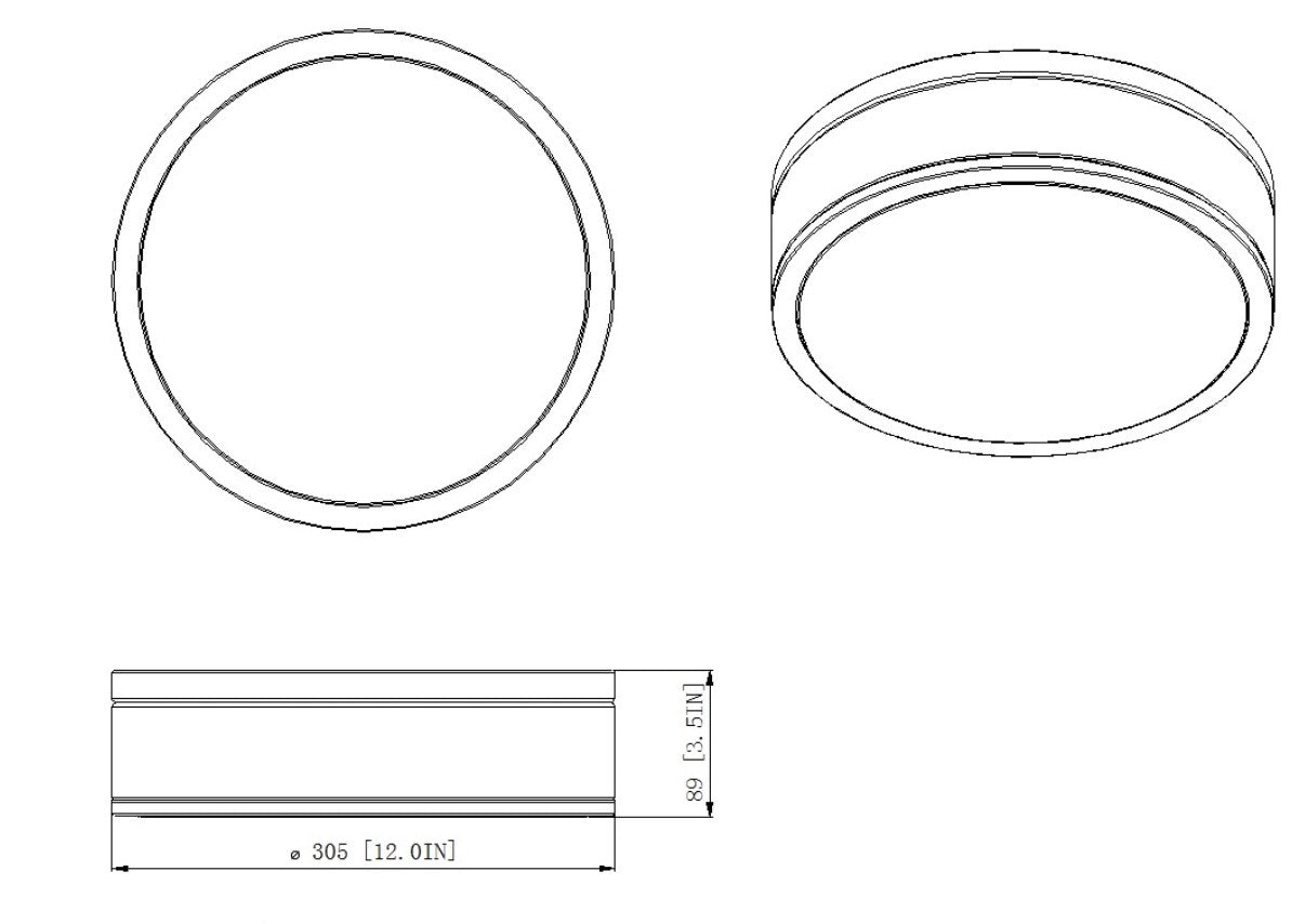 1012F12-MGLD-LED - Ballord 1 Light Flush 12" Mount - Modern Gold