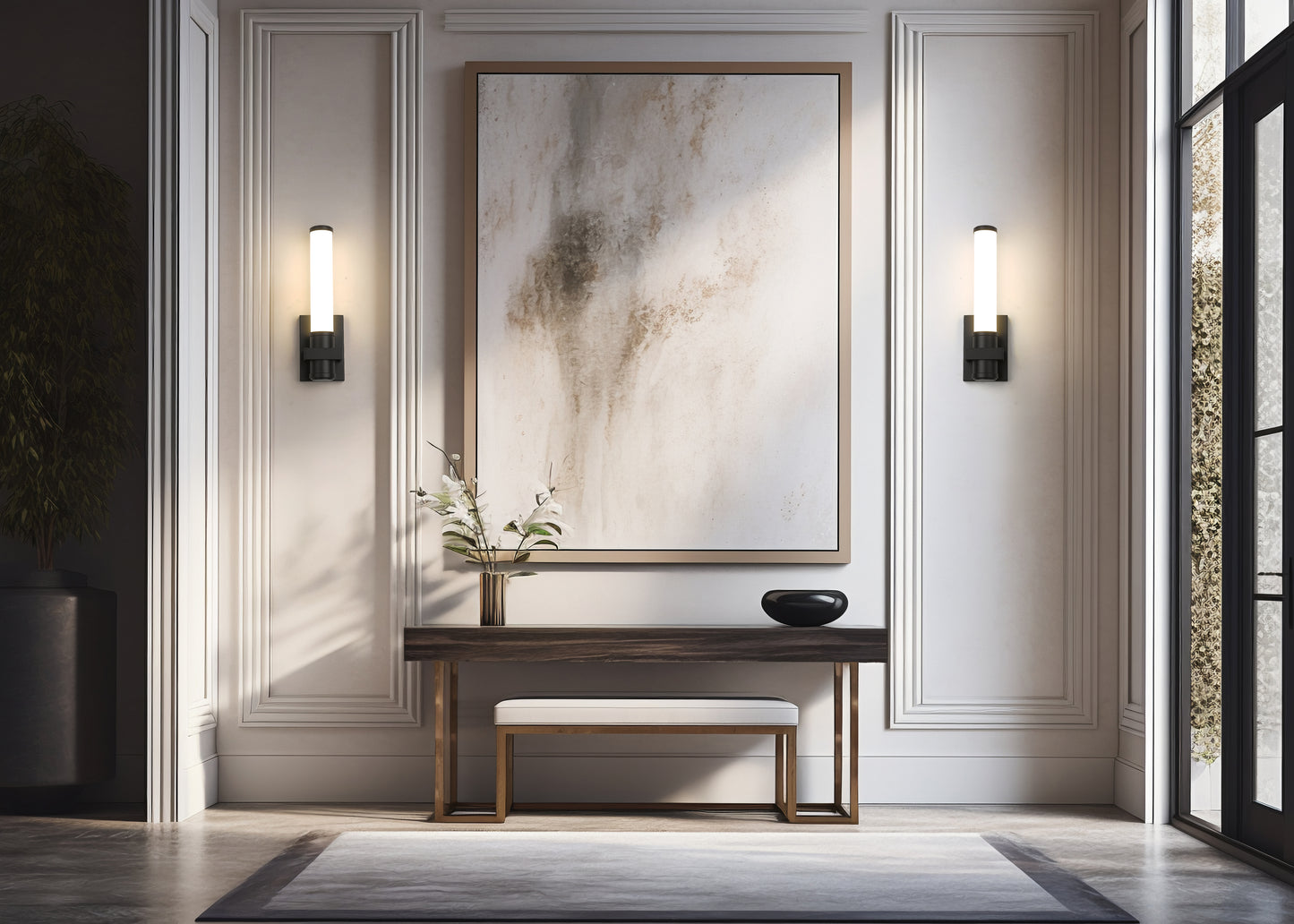 1019-1S-MB-LED - Idris 1 Light Wall 16" Sconce - Matte Black