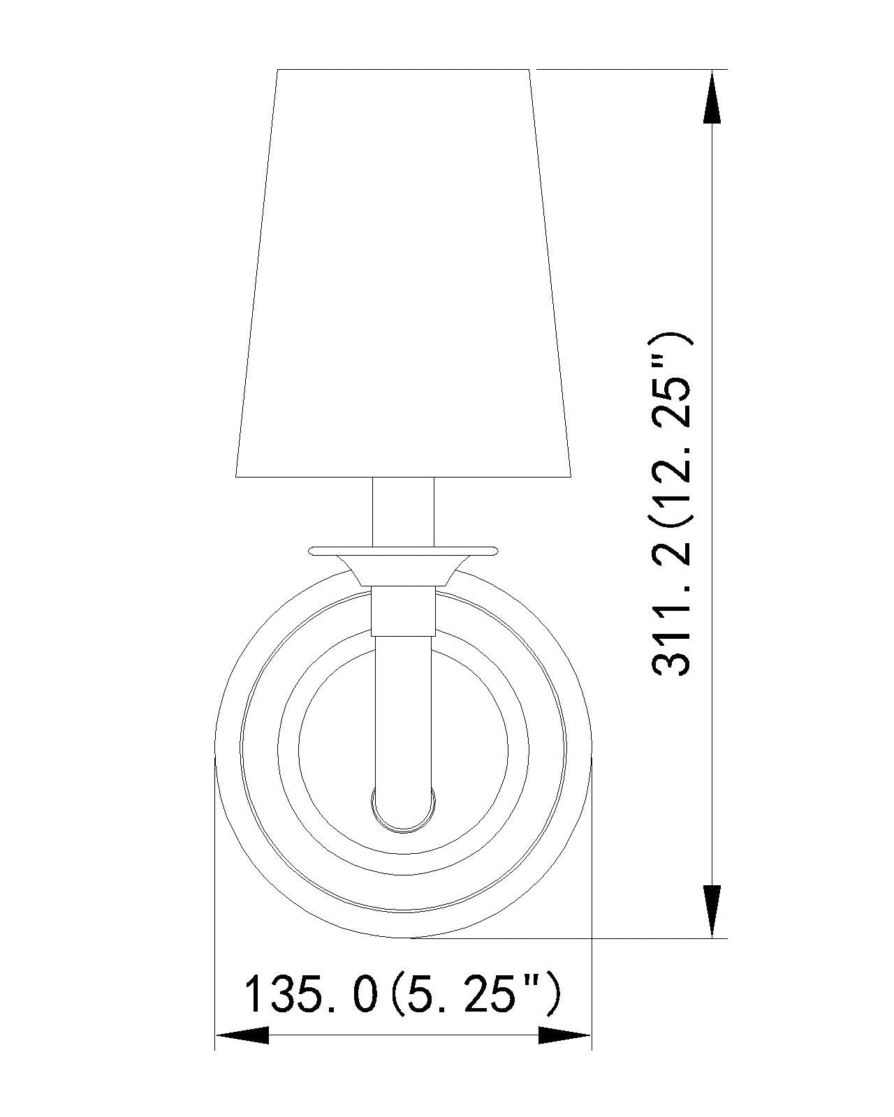 1950-1S-BN - Katerina 1 Light Wall 12" Sconce - Brushed Nickel