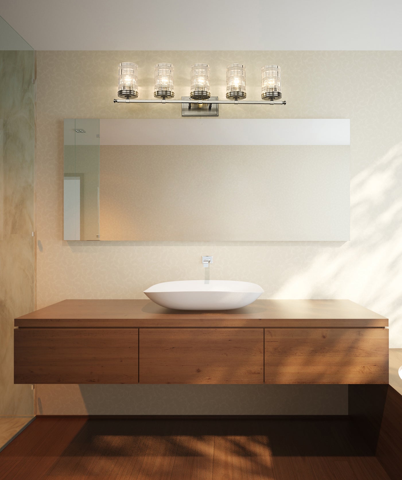 344-5V-BN - Archer 5 Light 38" Vanity - Brushed Nickel