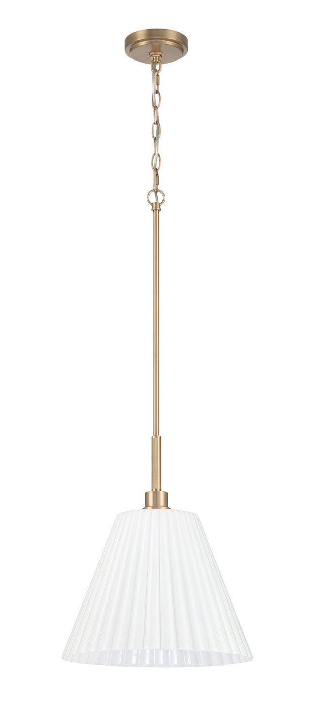 62392-CPZ - Pleated II 1 Light 14" Wide Pendant - Premium Bronze