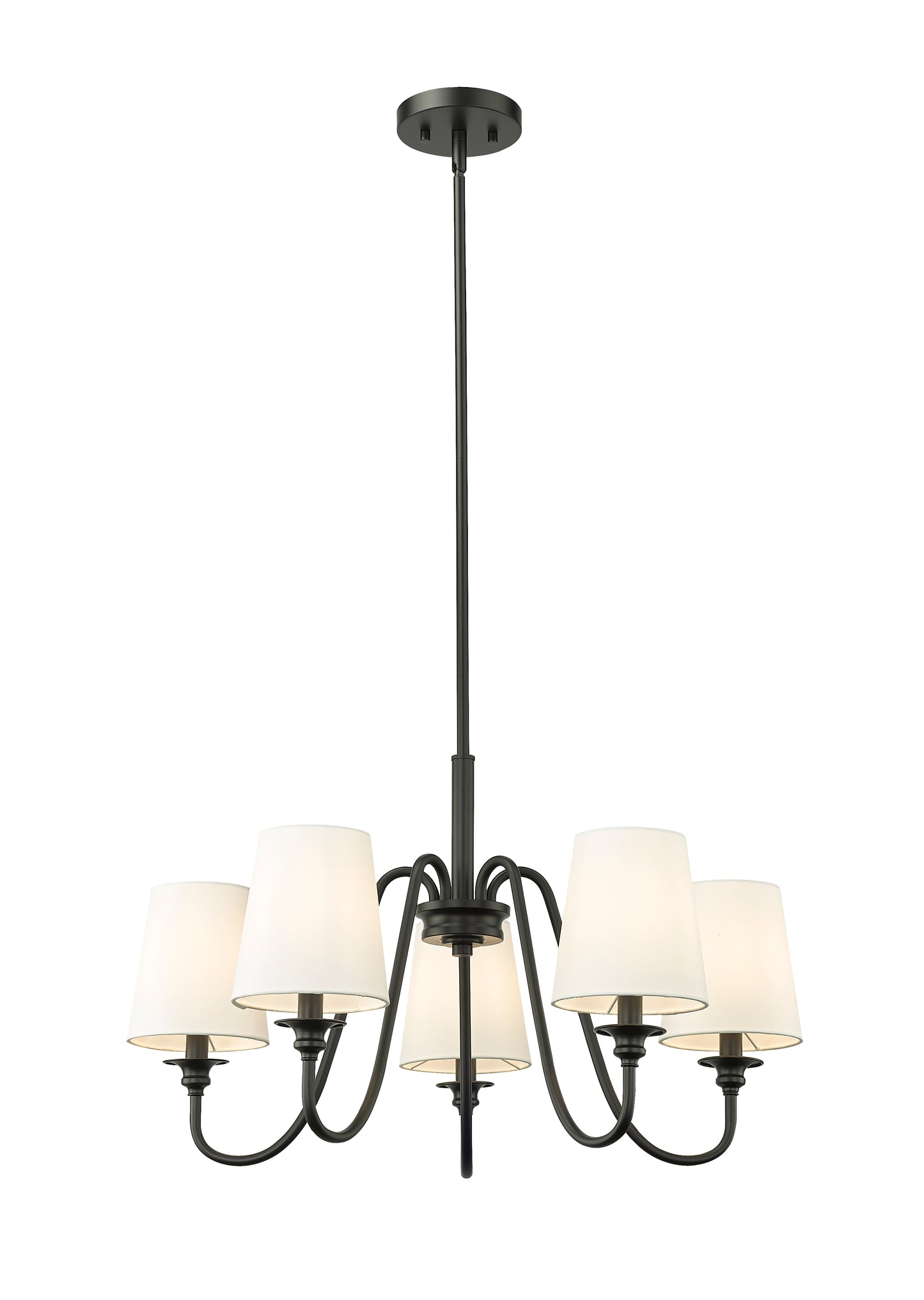 7509-5-26MB - Gianna 5 Light 26" Chandelier - Matte Black