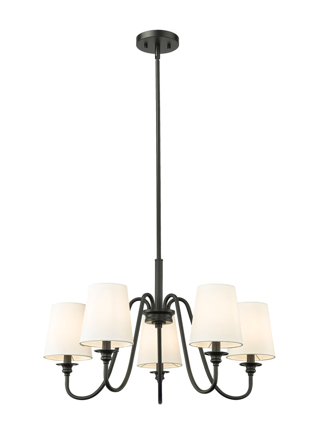 7509-5-26MB - Gianna 5 Light 26" Chandelier - Matte Black