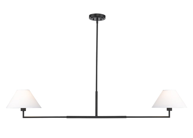 744-62L-MB - Leila 2 Light 12" Chandelier - Matte Black