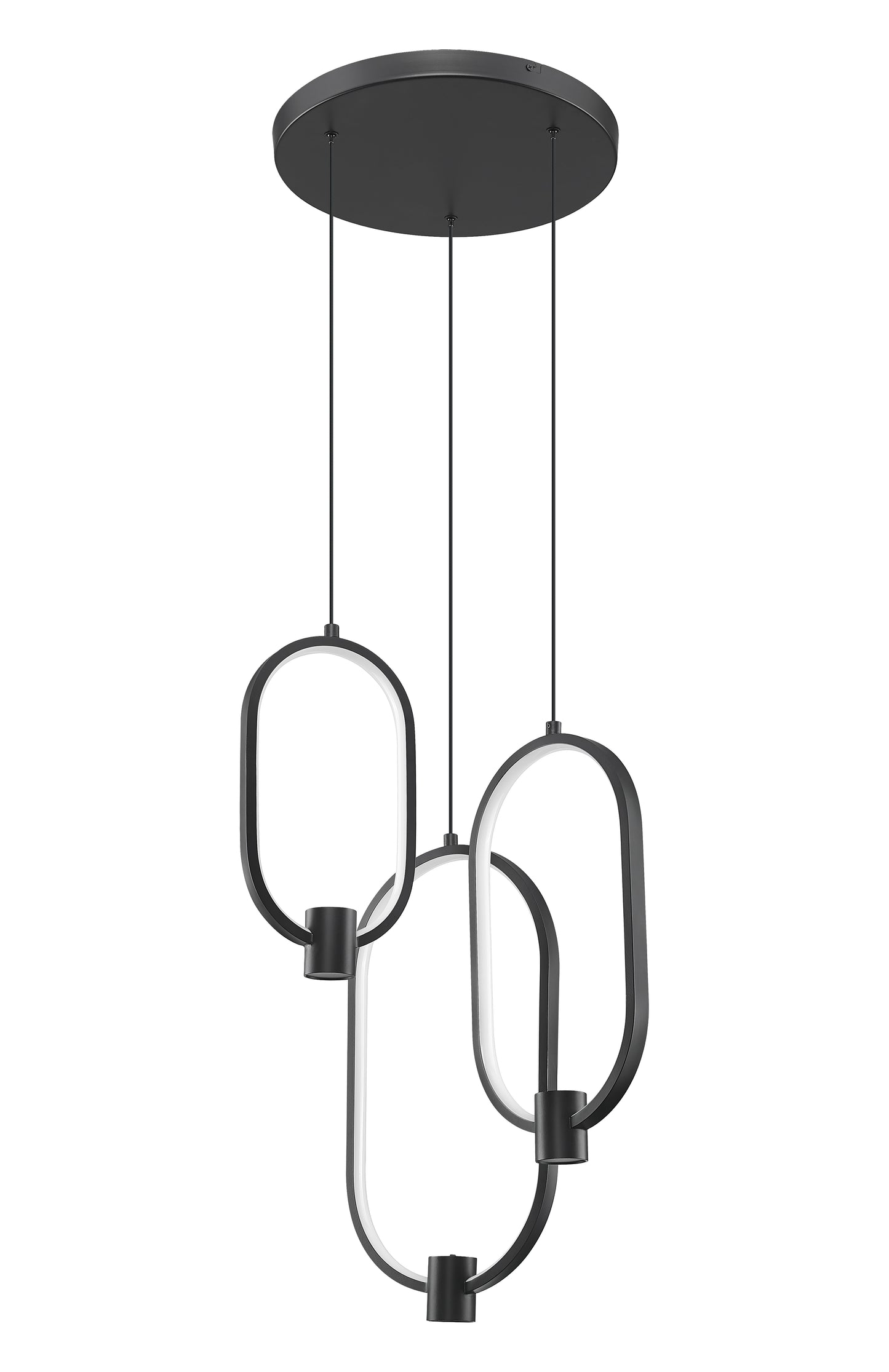4101-3MB-LED - Saros 3 Light 16" Chandelier - Matte Black