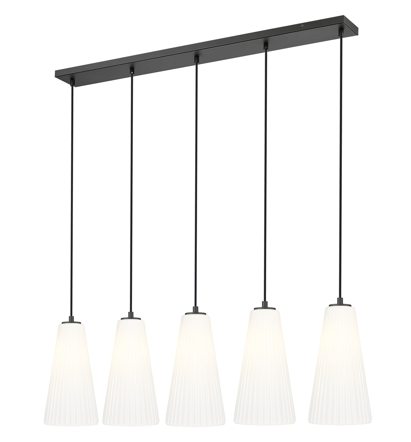 3043P7-5L-MB - Farrell 5 Light Linear 42" Chandelier - Matte Black