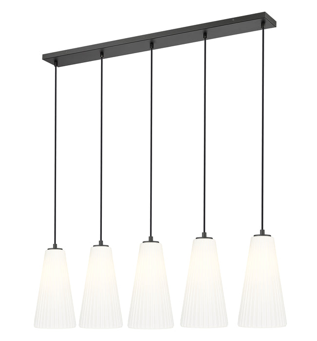 3043P7-5L-MB - Farrell 5 Light Linear 42" Chandelier - Matte Black