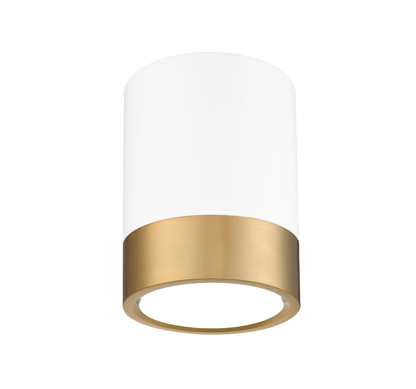 1006F6-MW-MGLD-LED - Algar 1 Light Flush 6" Mount - Matte White / Modern Gold